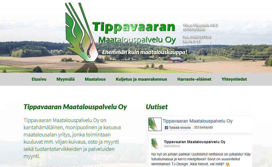 Tippavaaran Maatalouspalvelun verkkosivut